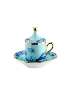 Tazza caffè con piatto e coperchio Iris Oriente Italiano