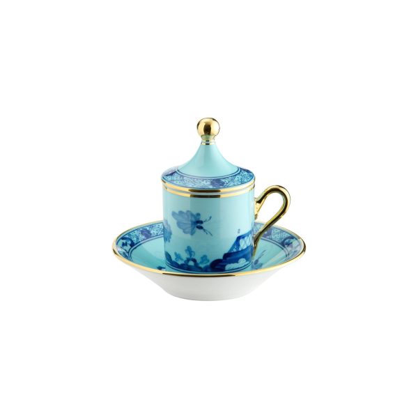 Tazza caffè con piatto e coperchio Iris Oriente Italiano