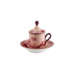 Coffee cup with saucer and lid Vermiglio Oriente Italiano