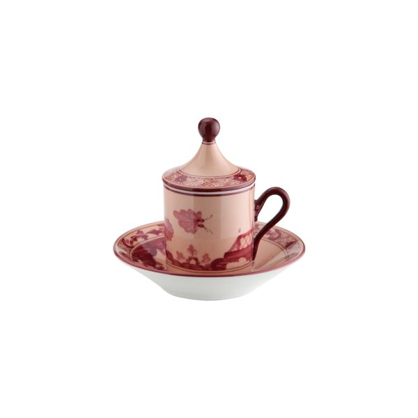 Coffee cup with saucer and lid Vermiglio Oriente Italiano