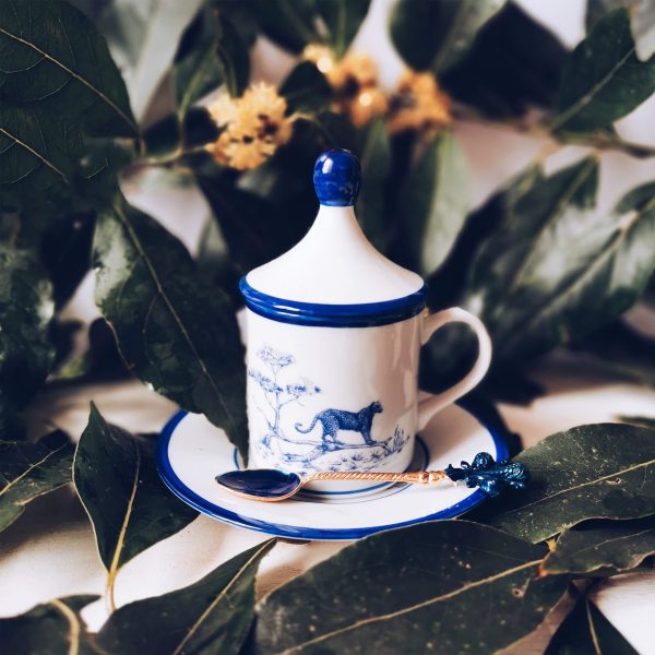 Coffee cup with saucer and lid Jaguar