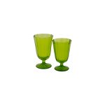 Half Wine Goblet in Green Crystal