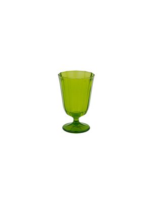 Half Wine Goblet in Green Crystal