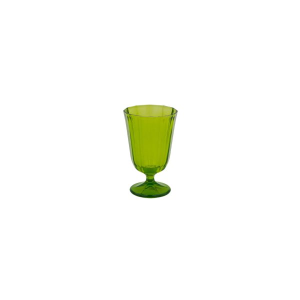 Half Wine Goblet in Green Crystal