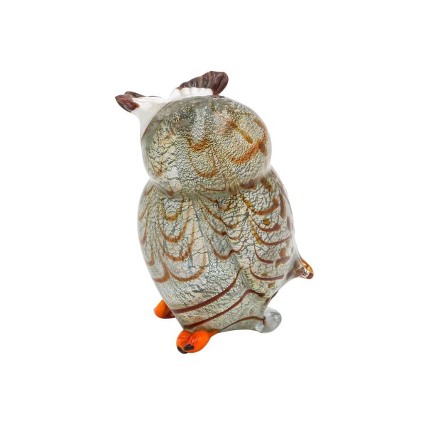 Scultura Gufo In Vetro Di Murano e Oro 24K