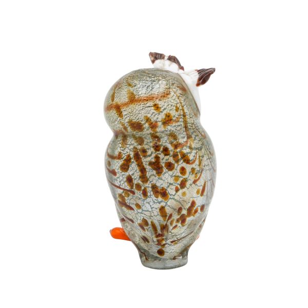 Scultura Gufo In Vetro Di Murano e Oro 24K