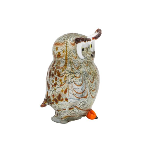Scultura Gufo In Vetro Di Murano e Oro 24K
