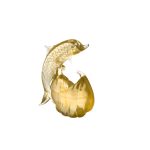 Murano Glass Dolphin Sculpture with 24K Gold
