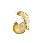 Murano Glass Dolphin Sculpture with 24K Gold