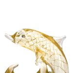 Murano Glass Dolphin Sculpture with 24K Gold