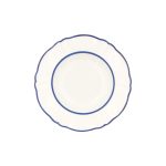 Ornate Deep Plate with double blue thread