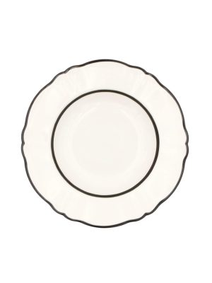 Deep Plate with Double Black Thread Decoration