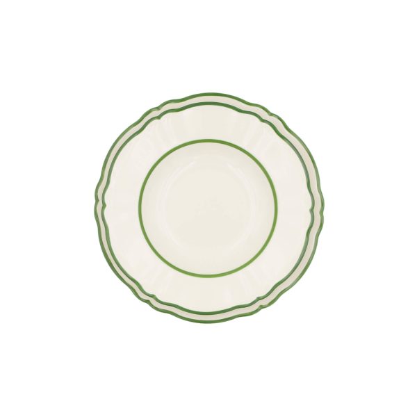 Piatto Piano Porcellana Ornato doppio filo Verde
