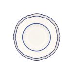 Ornate Deep Plate with double blue thread