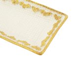 Posacenere rettangolare in porcellana e oro zecchino