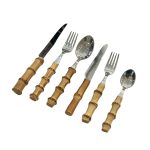 Real Bamboo and Steel Teaspoon