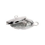 Oval Silver Alloy Baking Dish with Handles