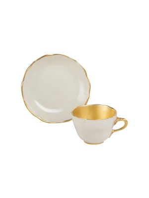 Tazza caffè  con piatto  Principessa avorio
