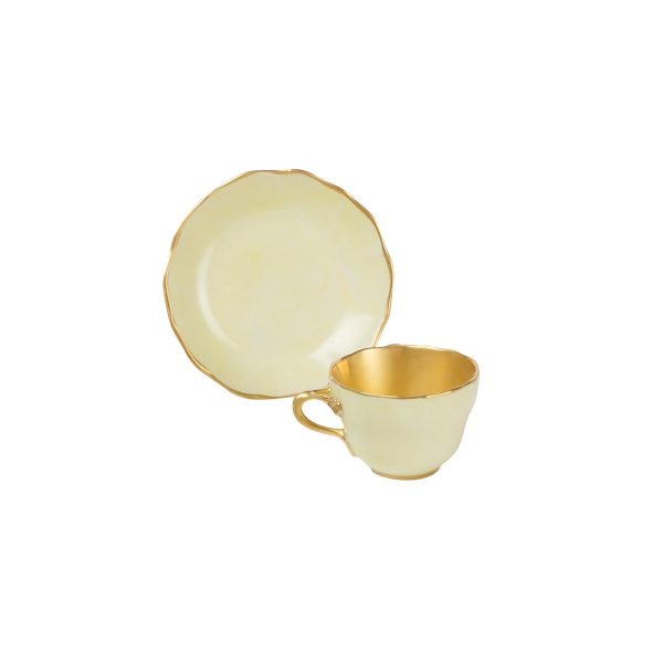 Tazza caffè con piatto Principessa giallo