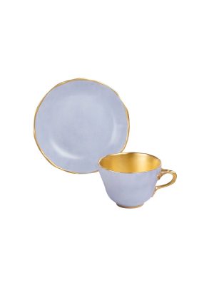 Tazza caffè  con piatto  Principessa viola