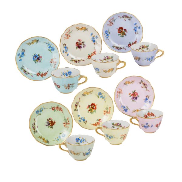 Tazza caffè con piatto Flora rosa