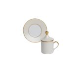 Tazza caffè con piatto e coperchio Cilindrica Avorio