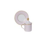 Tazza caffè con piatto e coperchio Cilindrica Rosa