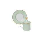 Tazza caffè con piatto e coperchio Cilindrica Verde