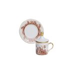 Tazza caffè con piatto e coperchio Paesaggio marrone