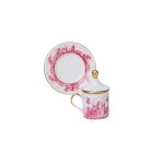 Tazza caffè con piatto e coperchio Paesaggio rosa