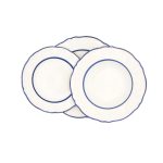 Ornate Fruit Plate with Double Blue Thread
