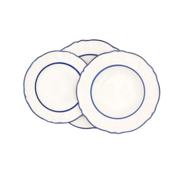 Ornate Fruit Plate with Double Blue Thread