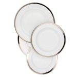 Thin-Rimmed Fruit Plate with Platinum Band