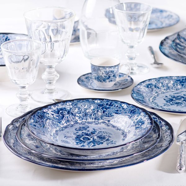Vassoio rotondo Old England Blu