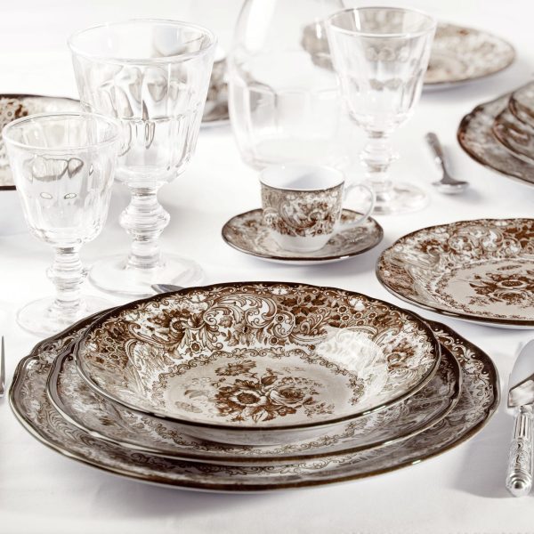 Round tray Old England Brown