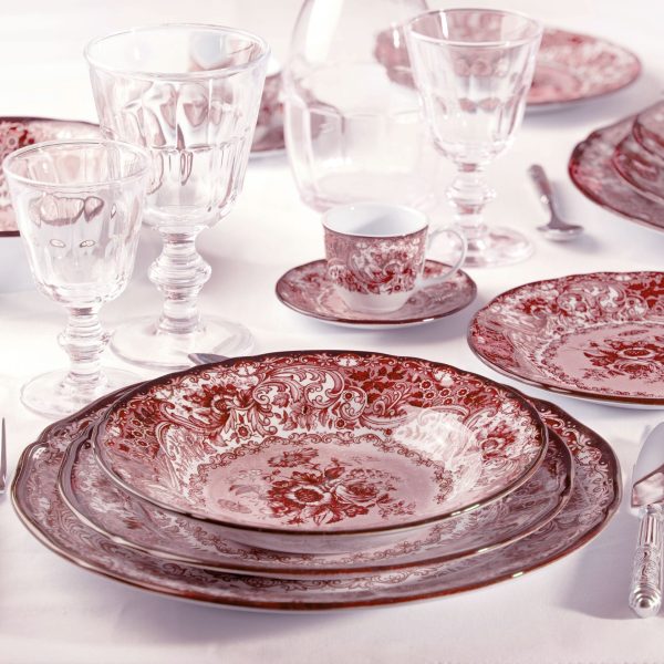 Old England Red Round Tray