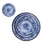 Vassoio rotondo Old England Blu