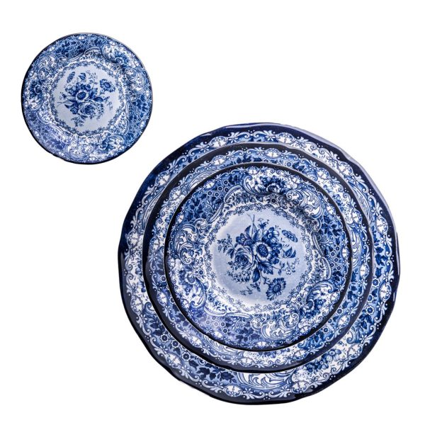 Vassoio rotondo Old England Blu