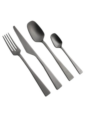4-Piece Cutlery Set Steel Zest Black