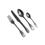 4-Piece Cutlery Set Stone Washed Steel Black