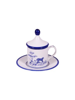 Tazza caffè con piatto e coperchio Giaguaro