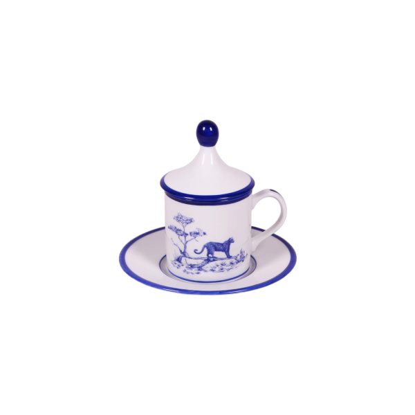 Coffee cup with saucer and lid Jaguar