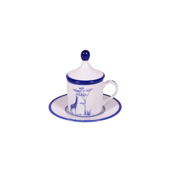 Coffee cup with saucer and lid Giraffe