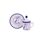 Coffee cup with saucer and lid Giraffe