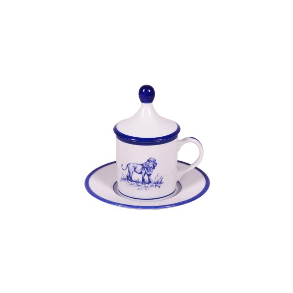 Coffee cup with saucer and Leone lid