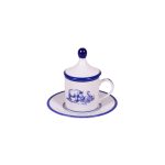 Tazza caffè con piatto e coperchio Rino