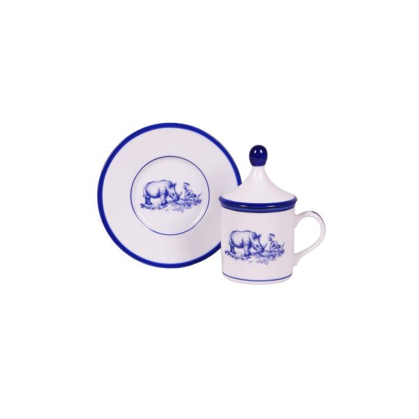 Tazza caffè con piatto e coperchio Rino