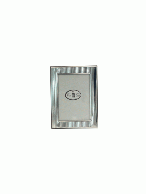 Small Silver Frame with Striped Decoration