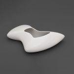Low Nila Vase, in ceramic, glossy white