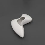 Low Nila Vase, in ceramic, glossy white